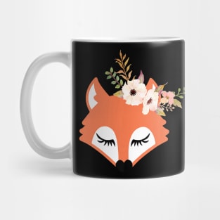 Boho Floral Watercolor Flower Fox Mug